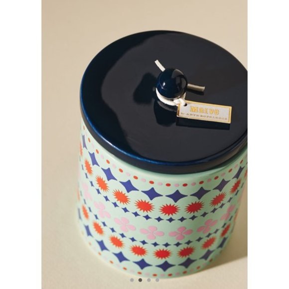 NWT-Anthropologie Maeve Floral Jasmine Blossom Ceramic Candle - Picture 2 of 5